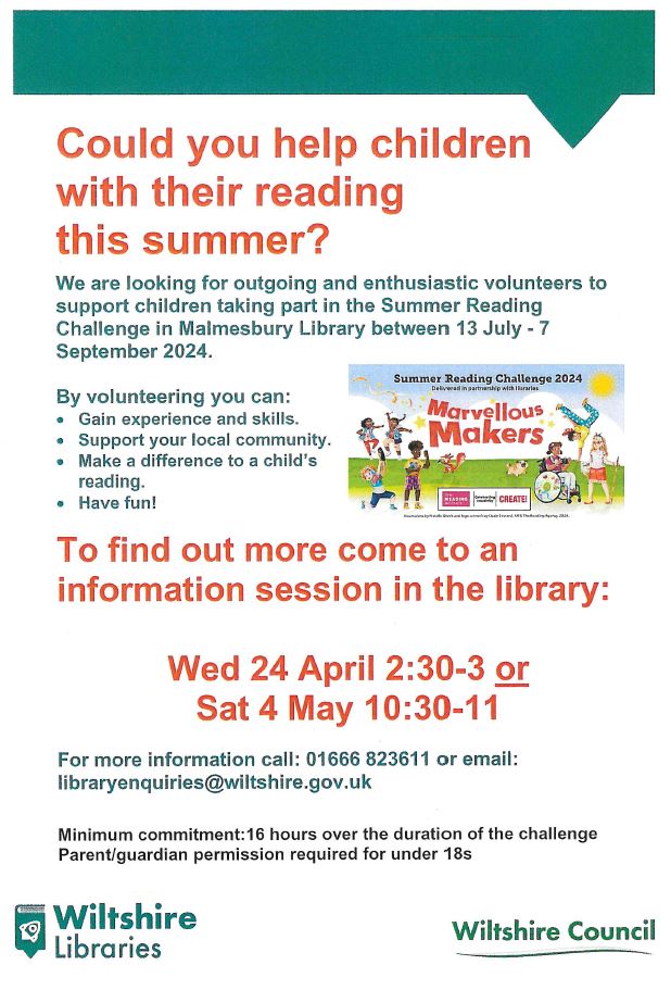 Wiltshire Libraries - Could you help children with their reading this summer?
